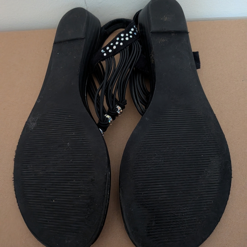 Madden Girl Black Sequin Sandals - Picture 11 of 11